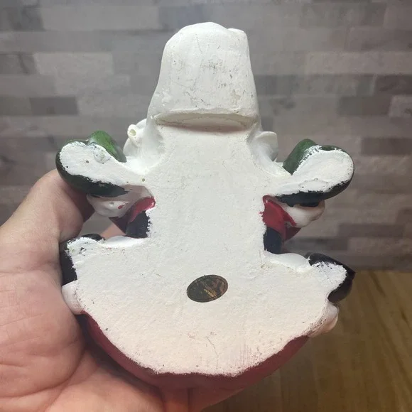 Santa Claus Stocking Holder Mantle Sitter Beard Hook Christmas Decor Red Resin - Picture 10 of 10